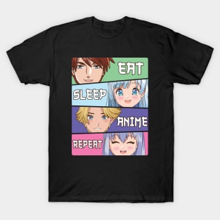 Eat Sleep Anime Repeat T-Shirt